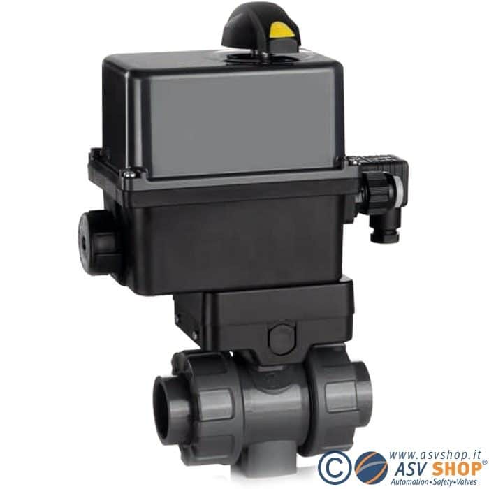 Valvola a sfera C200 PVC con servomotore elettrico